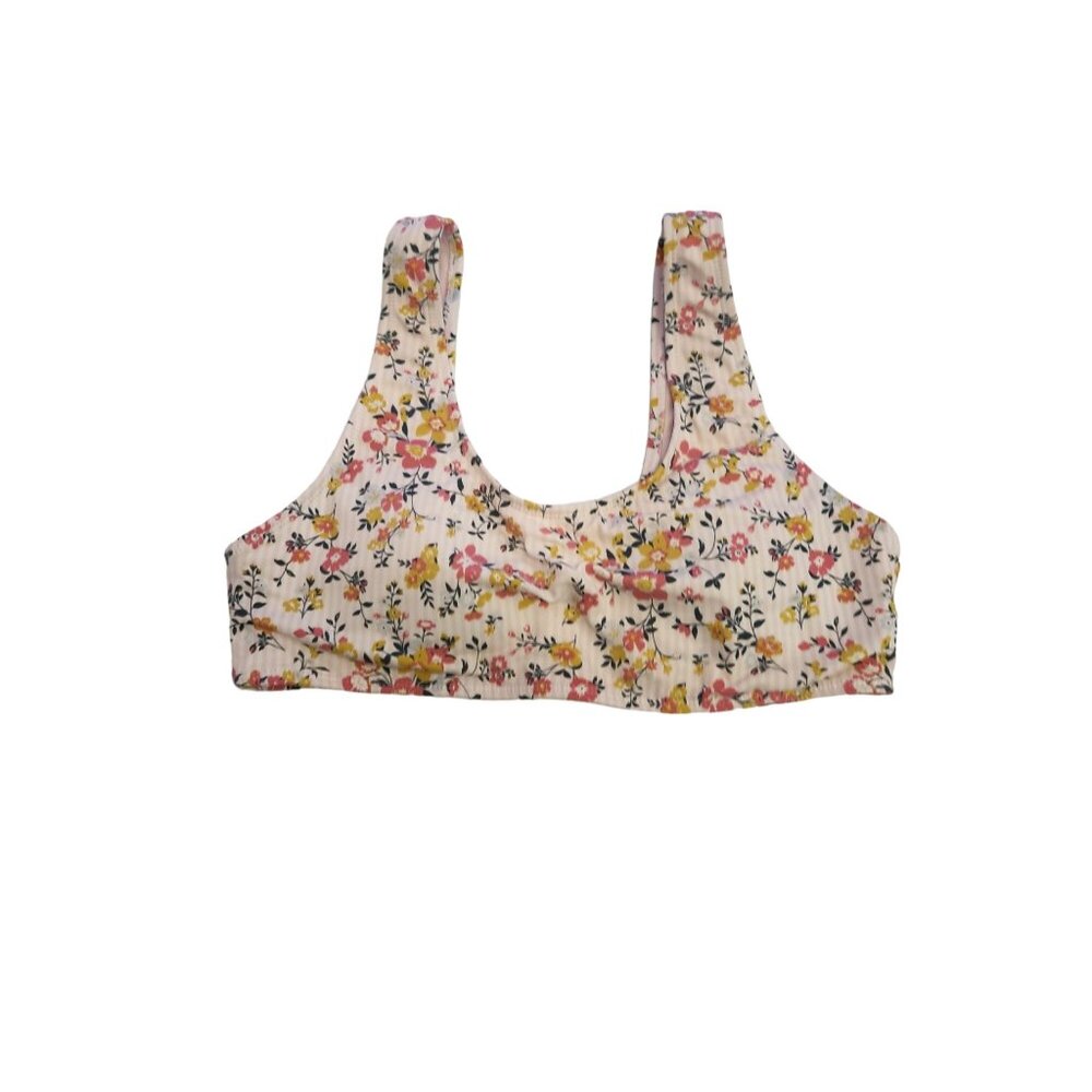 Cabana Del Sol Women's L  Floral Wide Shoulder Bikini Top 2230